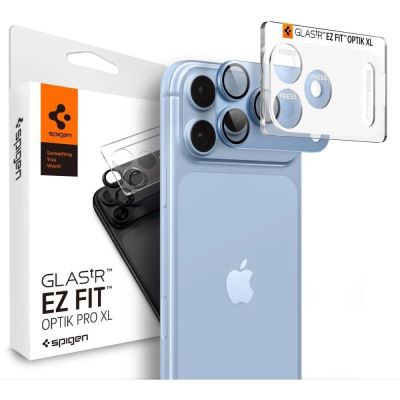 28. Spigen Optik Pro XL GLAS.TR EZ FIT Tempered Glass Camera Screen Protector for iPhone 18 Pro Max - Light Blue