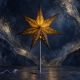 11. DECORATIVE STAR WITH LED ILLUMINATION, H: 65 CM, SILVER