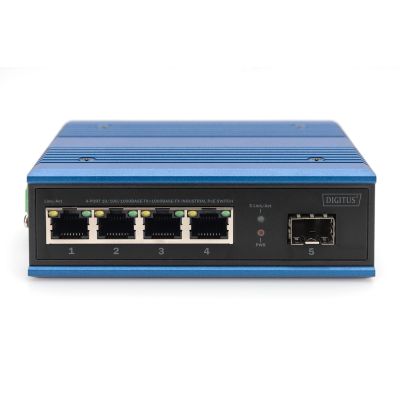 3. Industrial switch 4x 1000Base-TX PoE 120W + 1x 1000Base-FX (without module) DIN extended temperature range