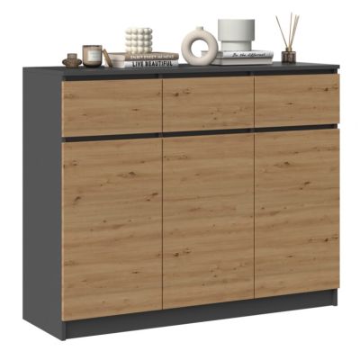 4. Chest of drawers 3D3S 120x40xH97 anthracite/artisan
