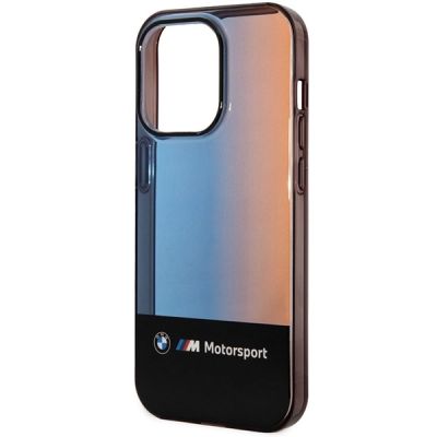6. BMW Half Tricolor Case for iPhone 14 Pro Max 6.7" - Black