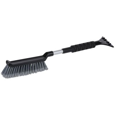 WINDOW SCRAPER WITH TELESCOPIC BRUSH, GRAY