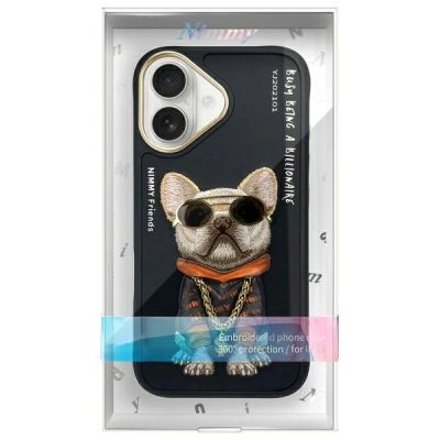 11. Nimmy Glasses Cool Dog iPhone 16 Case - Black