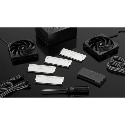 3. Corsair 32GB PC 7000 CL34 DDR5 Memory Kit, 2x16GB, Dominator T RGB White, Retail