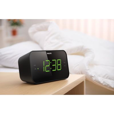 10. Philips TAR3306/12 Alarm Clock Digital Alarm Clock Black