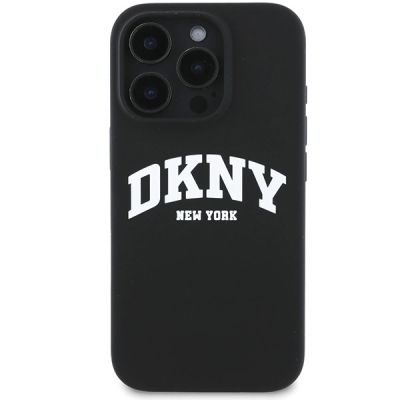 3. DKNY Silicone White Printed Logo MagSafe Case for iPhone 16 Pro Max - Black