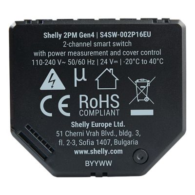 2. Shelly 2PM Gen4 Shutter/Blind Mechanism 2 channels