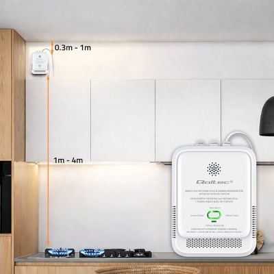 3. QOLTEC NATURAL GAS AND CARBON MONOXIDE LEAK SENSOR | TUYA | WI-FI | 85DB ALARM | LED