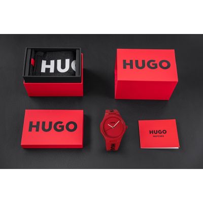 5. HUGO Lit For Him Red Men's Watch 1530346 + BOX