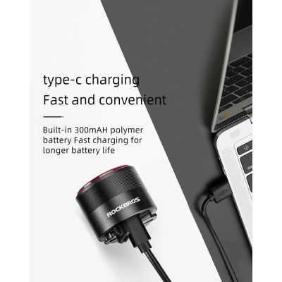 15. Rockbros Q3 Rear Bike Light with Smart Stop System - Black