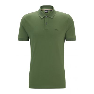 6. BOSS Pallas Open Green Regular Fit Men's Polo Shirt (50468301-381)