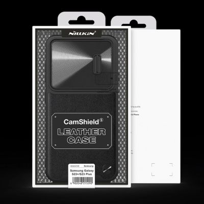 5. Nillkin CamShield Leather S Case for Samsung Galaxy S23+ cover with camera cover black