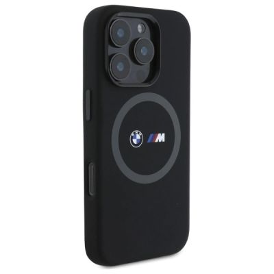 4. BMW M Silicone Printed Ring MagSafe Case for iPhone 16 Pro Max - Black