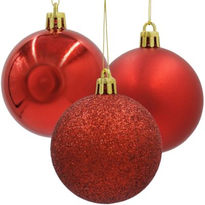 12. DECORATIVE PLASTIC BALL 12 PCS 60MM RED