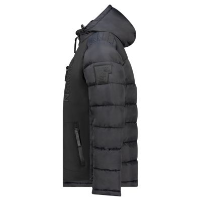 6. Men’s jacket Geographical Norway BEACHWOOD NO CONSTRAST BLACK-BLACK DB MEN 068 (WZ7433H/GN-BLACK / BLACK)