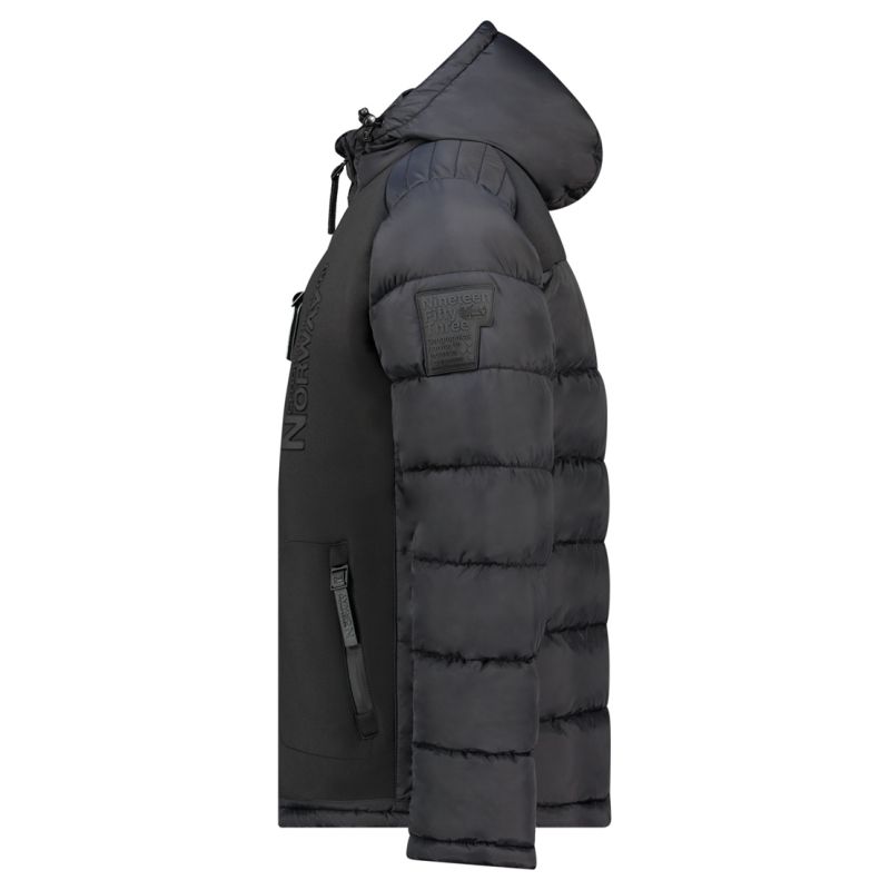 6. Men’s jacket Geographical Norway BEACHWOOD NO CONSTRAST BLACK-BLACK DB MEN 068 (WZ7433H/GN-BLACK / BLACK)