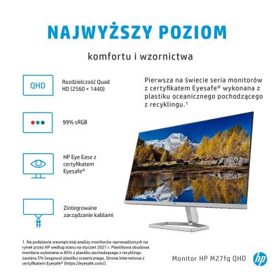 10. HP M27fq QHD Monitor computer monitor 68.6 cm (27") 2560 x 1440 px Quad HD LCD Silver