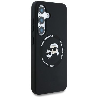 4. Karl Lagerfeld Silicone Double Heads And Circle MagSafe Samsung Galaxy S25 Plus case black