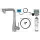 Kitchen faucet with water filtration kit and pull-out spout