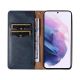 12. Magnet Strap Case Case for Samsung Galaxy S22 + (S22 Plus) Pouch Wallet + Mini Lanyard Pendant Blue