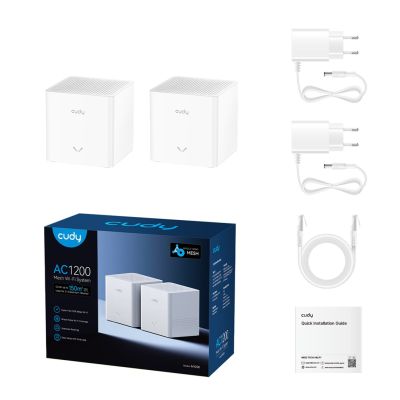 10. Access Point CUDY M1200 (2-Pack) AC1200 Dual Band Wi-Fi 2x 10/100Mbps Mesh