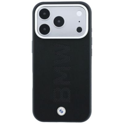 3. BMW Sign Deboss Quilted Metal Logo MagSafe Case for iPhone 18 Pro Max - Dark Gray