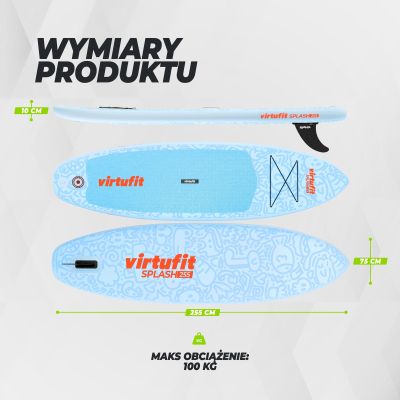 18. VIRTUFIT SUP BOARD SPLASH 225 WITH ACCESSORIES LIGHT BLUE