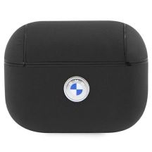BMW BMAP2SSLBK AirPods Pro 2 (2022/2023) cover black/black Geniune Leather Silver Logo