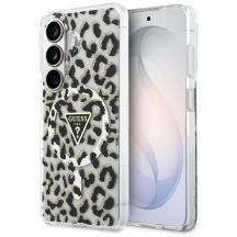 Guess IML Leopard Print Triangle MagSafe Case for Samsung Galaxy S26 - Black