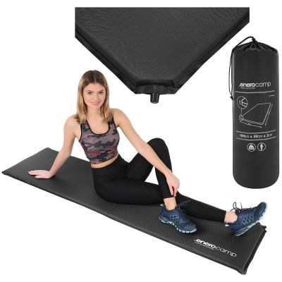 SELF-INFLATION TOURIST MAT MATTRESS 180X50X3CM BLACK