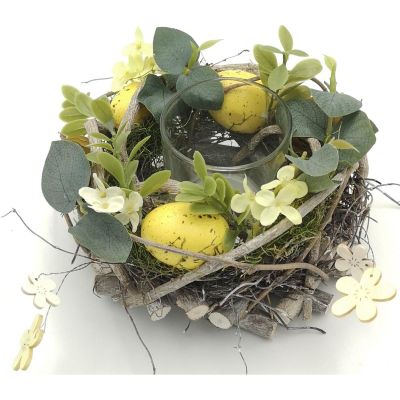 7. DECORATIVE YELLOW CANDLE HOLDER 16CM FOR TEA LIGHT