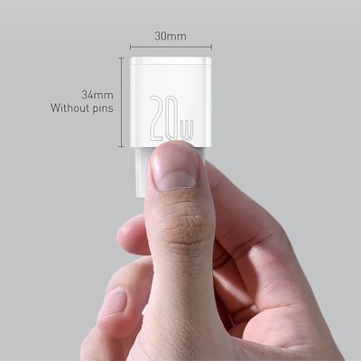 13. Baseus Cube 20W PD USB-C Wall Charger - White