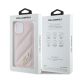 8. Karl Lagerfeld Diagonal Quilted Script case for iPhone 14 / 15 / 13 - pink