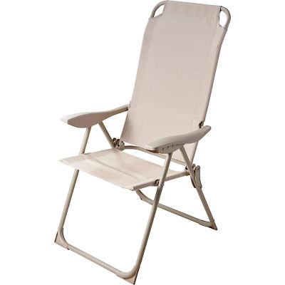 7. REDCLIFFS Beige Folding Camping Chair with Armrests