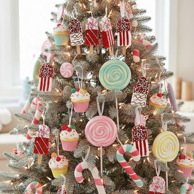 6. ICE CREAM HANGING DECORATION BALL 3 PCS RED