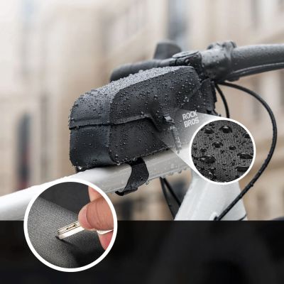 3. Rockbros 30120122002 Waterproof Bicycle Frame Bag with Magnetic Closure 0.9L - Black