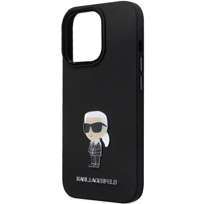 6. Karl Lagerfeld KLHCP13LSMHKNPK case for iPhone 13 Pro / 13 - black Silicone Ikonik Metal Pin