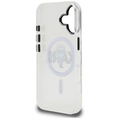 7. Karl Lagerfeld IML Karl Sketch Logo MagSafe Case for iPhone 16 - Clear