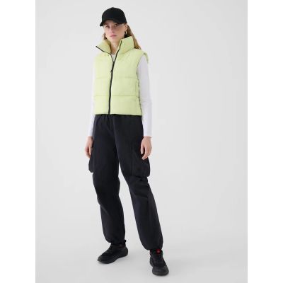 4. Cropped down vest with synthetic filling for women 4F 4FWSS25TVJAF182-45S