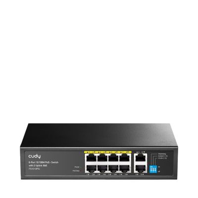 4. CUDY FS1010PG Switch, 8-Port 10/100M PoE+ 120W, 2x GbE Uplink