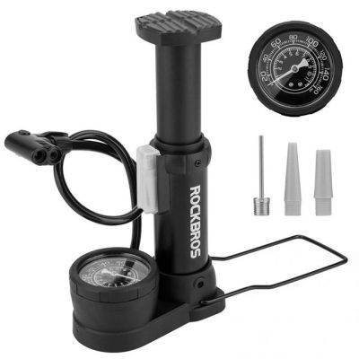 Rockbros 42610002001 Floor Bicycle Pump with Pressure Gauge - Black