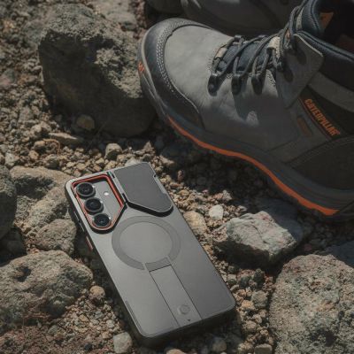 7. Tech-Protect Kevlar Aura MagSafe Case for Samsung Galaxy S26 - Black and Orange