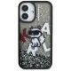 3. Karl Lagerfeld Liquid Glitter Choupette Logo iPhone 16 Case - Black