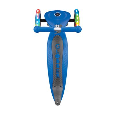 9. Globber Foldable 3-Wheel Scooter Lights Navy Blue Jr 437-100