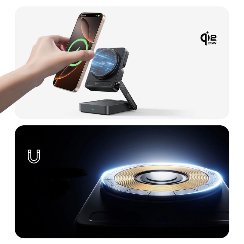 13. Baseus PicoGo AF21 3-in-1 Qi2.2 35W Wireless Charger with 1m USB-C Cable - Black
