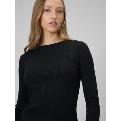 5. Women's long sleeve slim ribbed knit 4F 4FRAW25TLONF656-20S