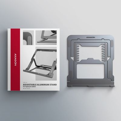 10. Axagon STND-LAG Laptop-Ständer, höhenverstellbar, faltbar, Aluminum Notebook and tablet stand Gray 43.9 cm (17.3")
