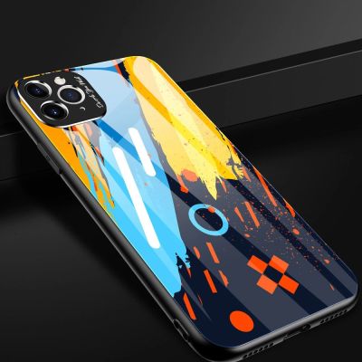 11. Color Glass Case Durable Cover with Tempered Glass Back and camera cover iPhone 11 Pro Max pattern 2