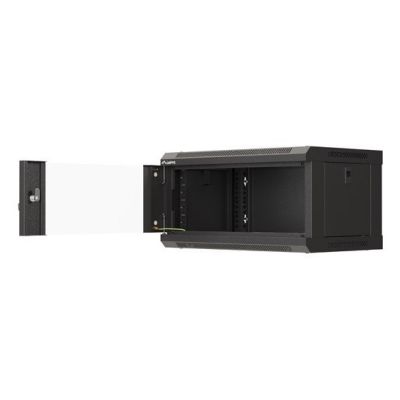 5. Wall-mounted rack installation cabinet 19" 4U 540x350 black glass door LANBERG (flat pack)