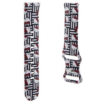 3. Hello Kitty Silicone Heads & Stripes universal 20mm - black